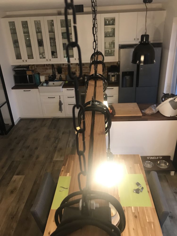 Lampa rustykalna/loftowa z belki
