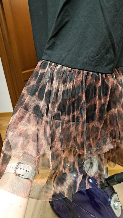 Sukienka podkoszulka bawełna falbanki made in Italy xl 42