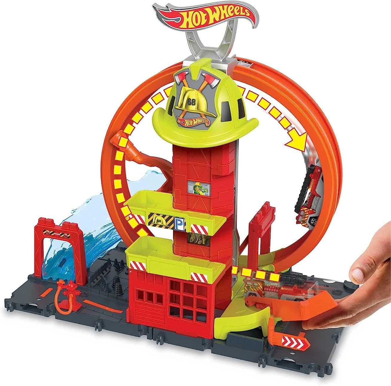 Трек Хот Вілс Супер петля з пожежною станцією Оригінал Hot Wheels