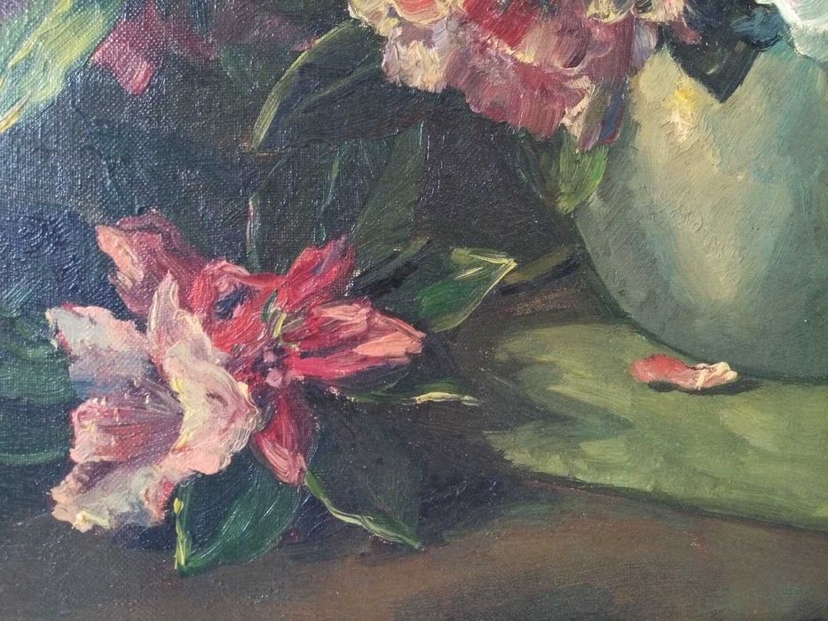 Obraz Martwa natura z przekwitającymi kwiatami, Olej na płótnie