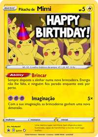 Cartas Pokémon de aniversário customizadas - 5 cartas