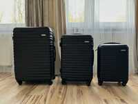 Wittchen zestaw komplet 3 czarnych walizek z ABS-u
