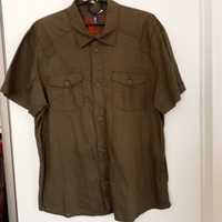 Koszula męska khaki cienka bawełn H&M R-XL