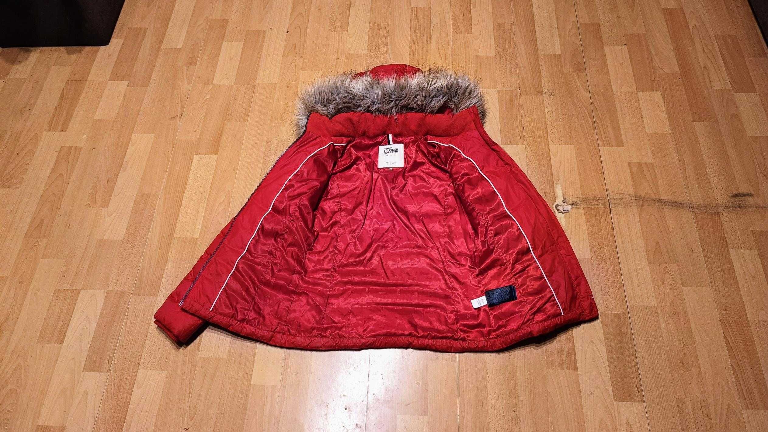 Damska zimowa kurtka puchowa TOMMY HILFIGER r.XS stan idealny