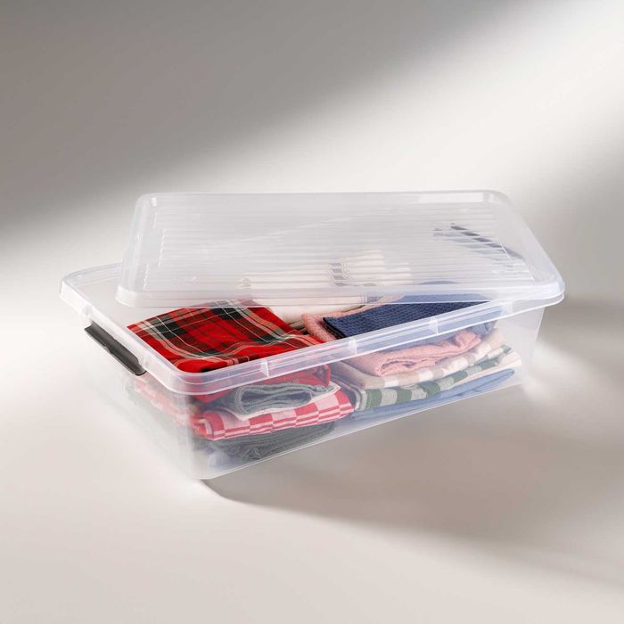 Pojemnik plastikowy 25L organizer z pokrywką na kółkach do organizacji