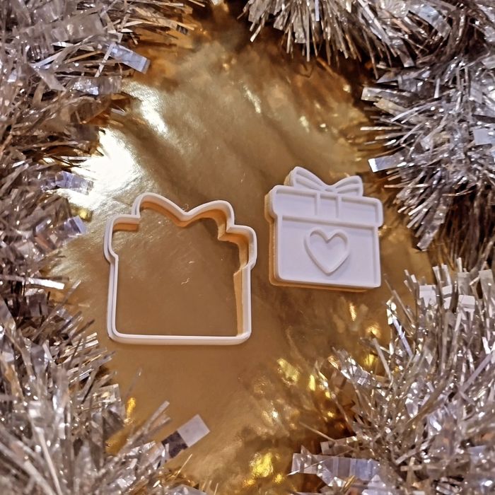 Cortador de bolacha/biscoito prenda natal com coração - novo