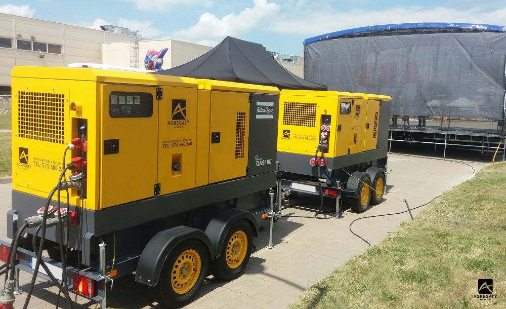 Agregat prądotwórczy Generator prądu Atlas Copco Honda Fogo Wynajem