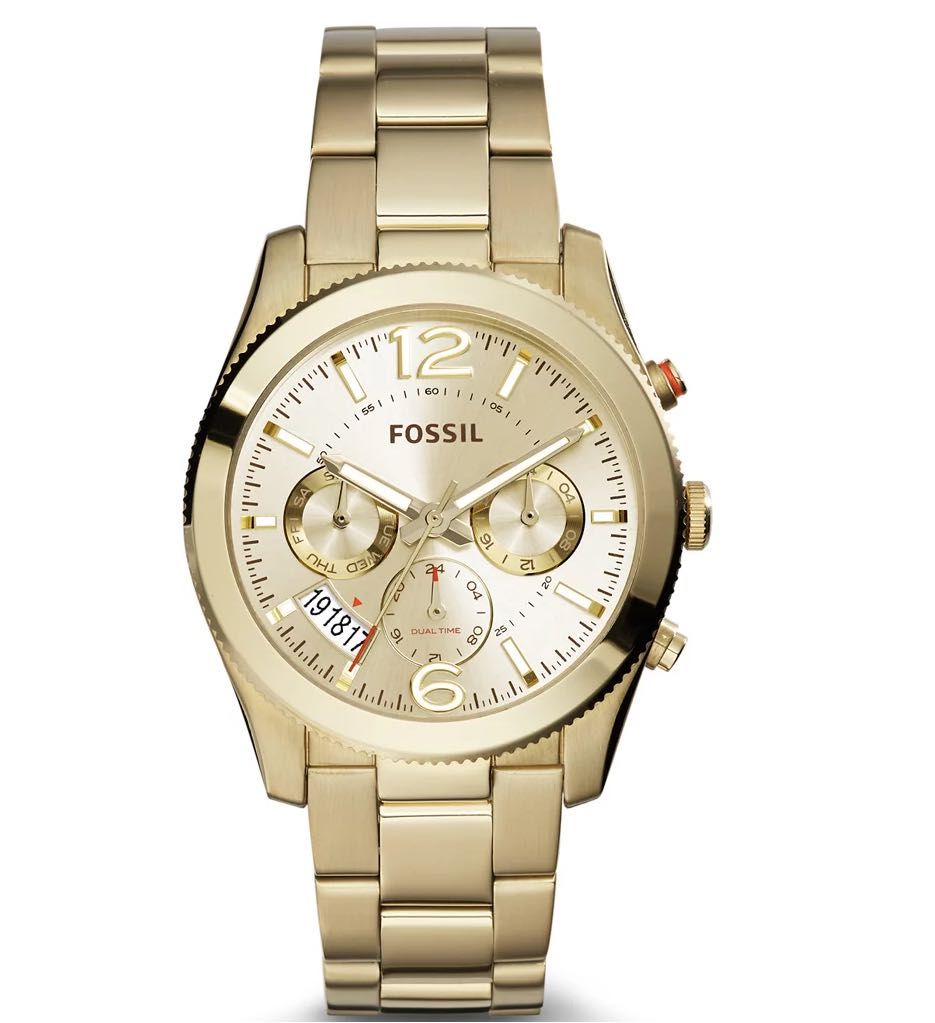 Złoty zegarek damski FOSSIL ES3884 40mm kwarcowy na bransolecie