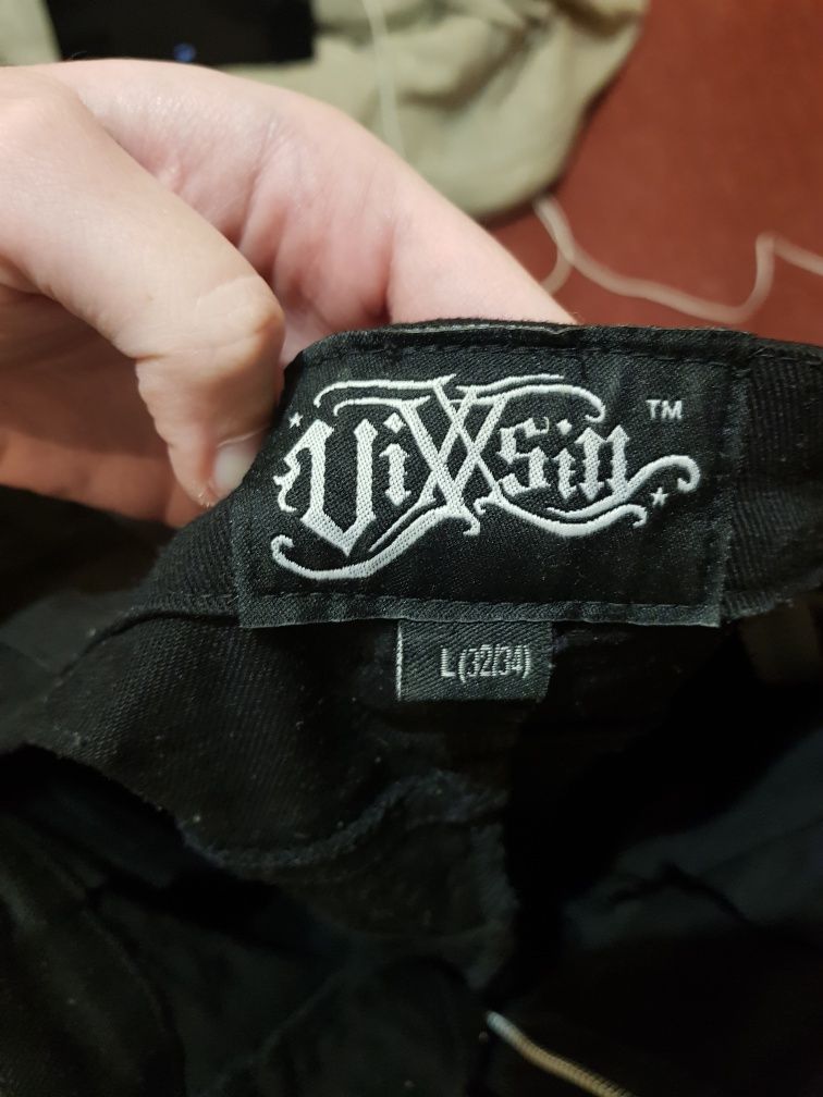 Długie spodnie Vixxsin z klamrami czarne
