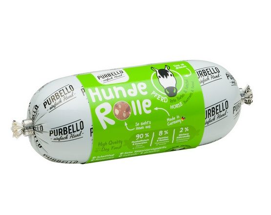 Monoproteinowa kiełbasa dla psa - karma Purbello 90% KONINA Baton 200g