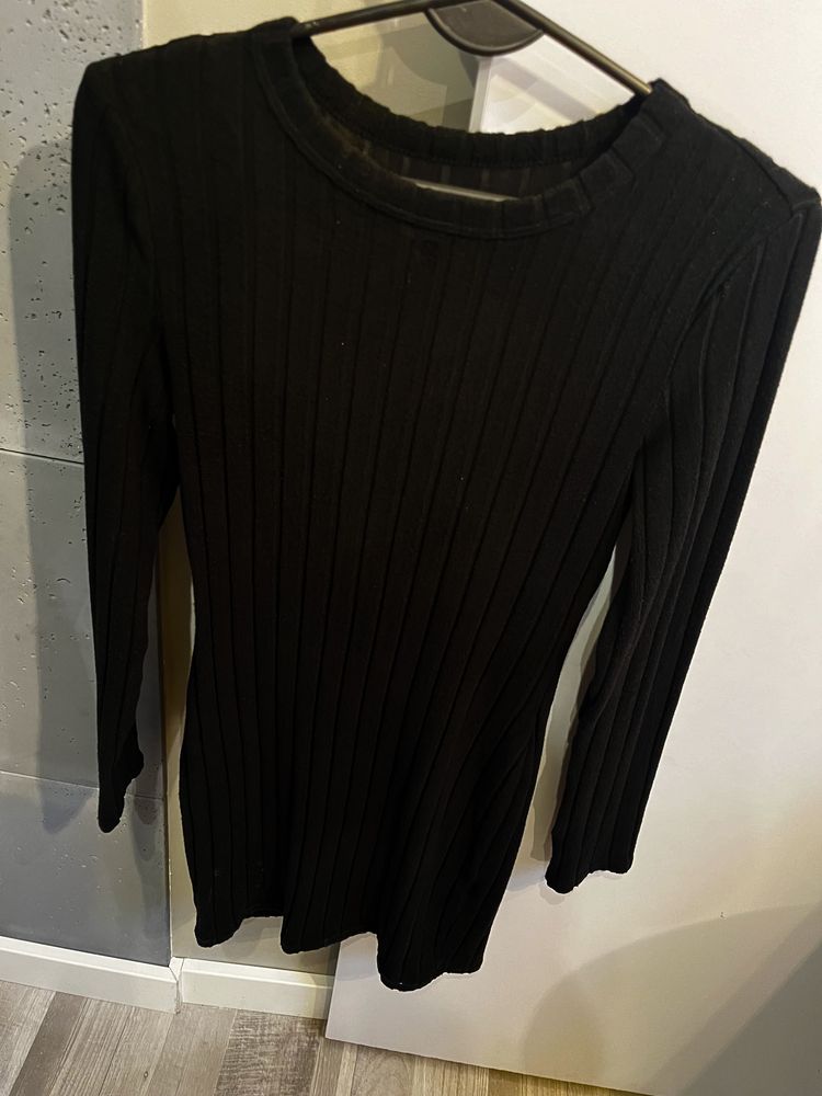 Sukienka prążkowana mała czarna Zara 36