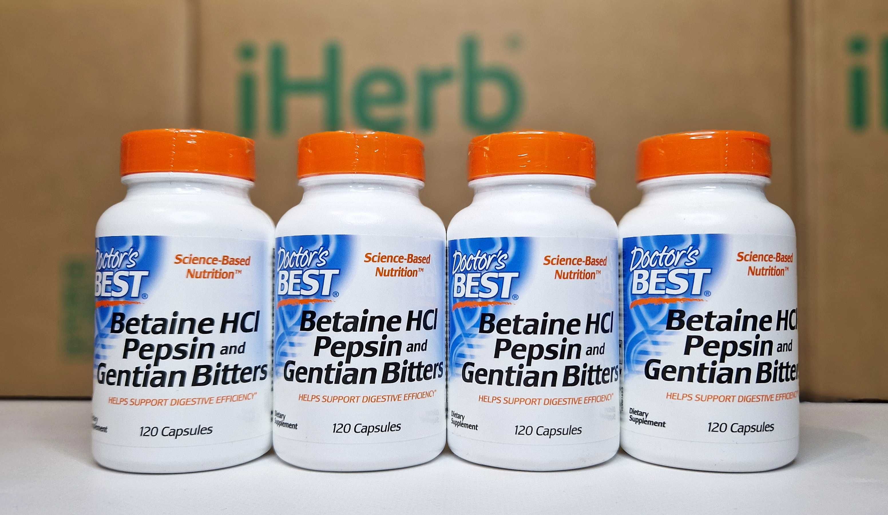 Doctor's Best Betaine HCl, бетаїн гідрохлорид, 120шт. Бетаин.