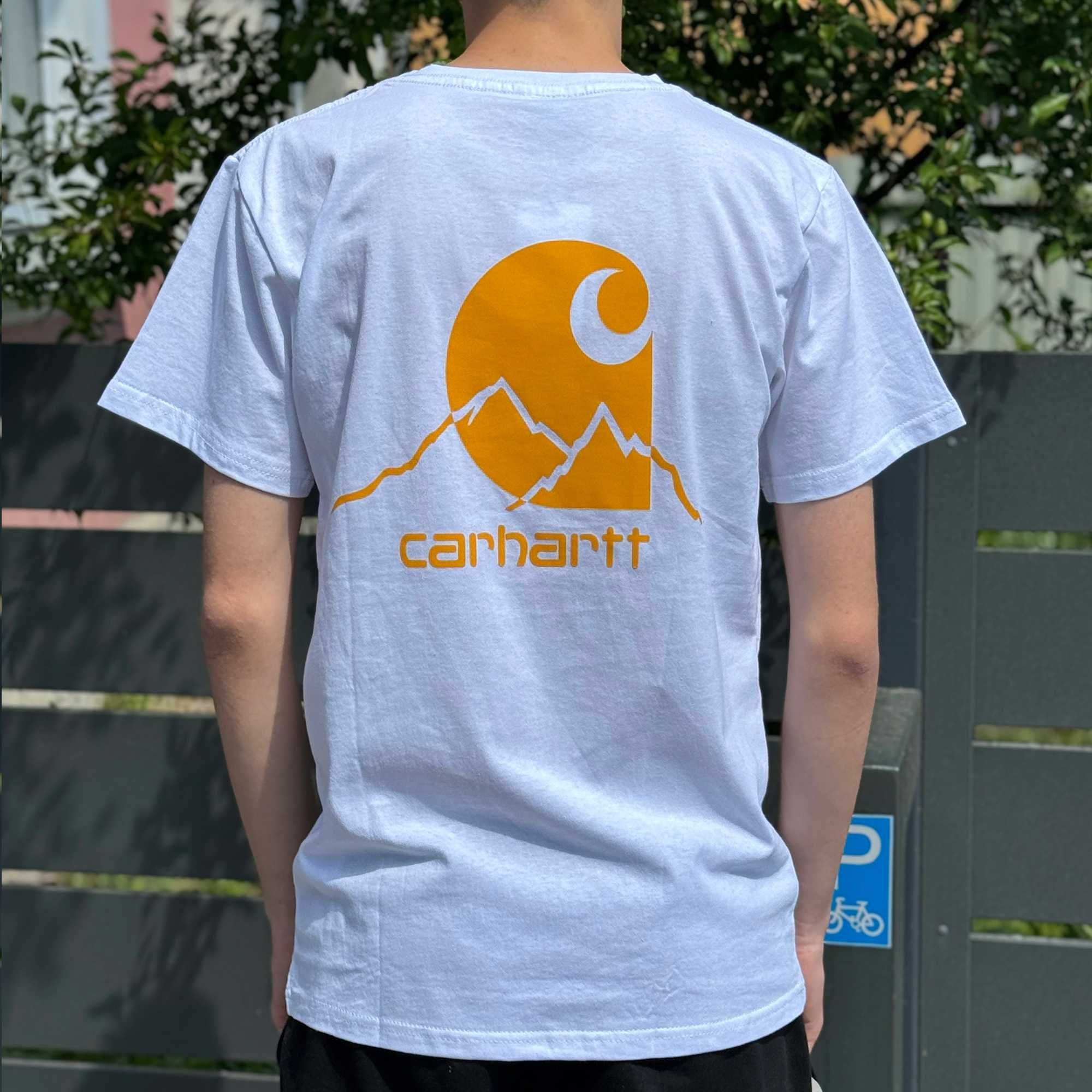 Кархарт / Carhartt футболка белая мужская / Большое Лого / XS S M L XL