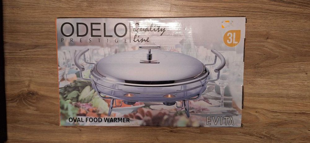 Owalne naczynie szklane z podgrzewaczem 3L EVITA ODELO