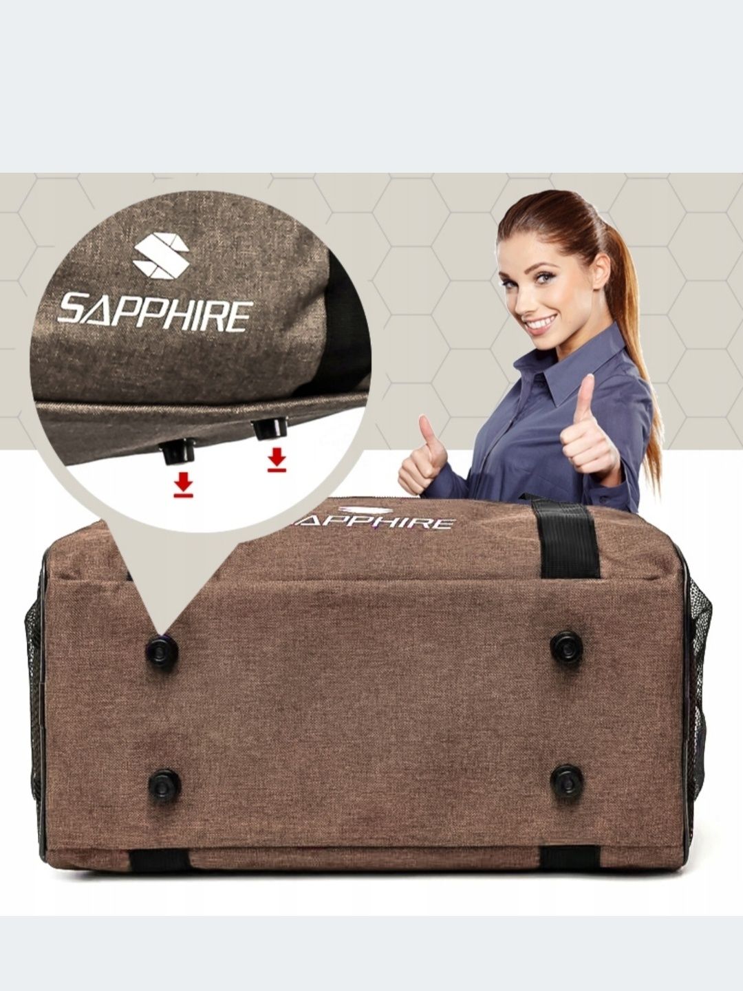 NOWA Torba Bagaż Podręczny Do Samolotu 40x20x25 Ryanair Pojemna