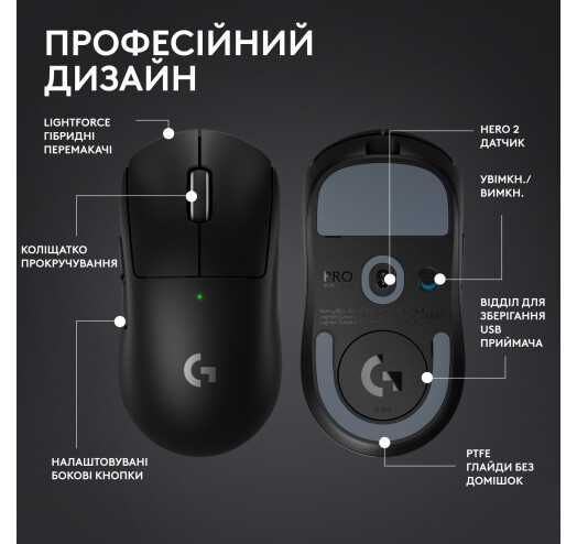 Миша Logitech G Pro X Superlight 2 Lightspeed Wireless Black