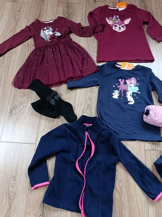 Paka na zimę r. 110 dla dziewczynki  kurtki, bluzy, spodnie ocieplane