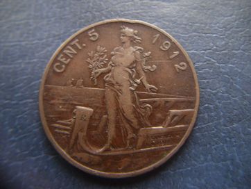 Stare monety 5 centesimi 1912 Włochy