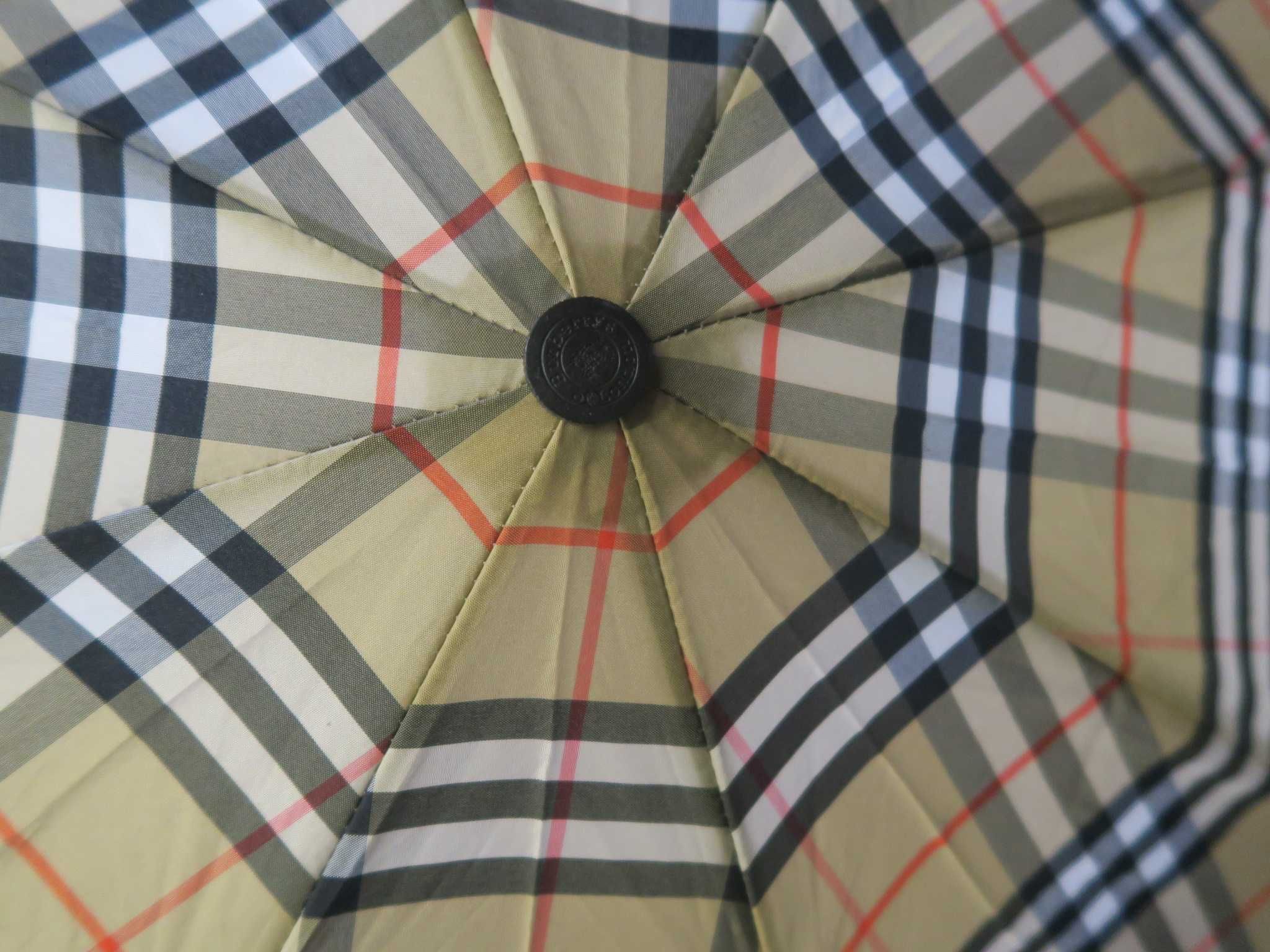 Burberry parasolka składana w patern kratę vintage