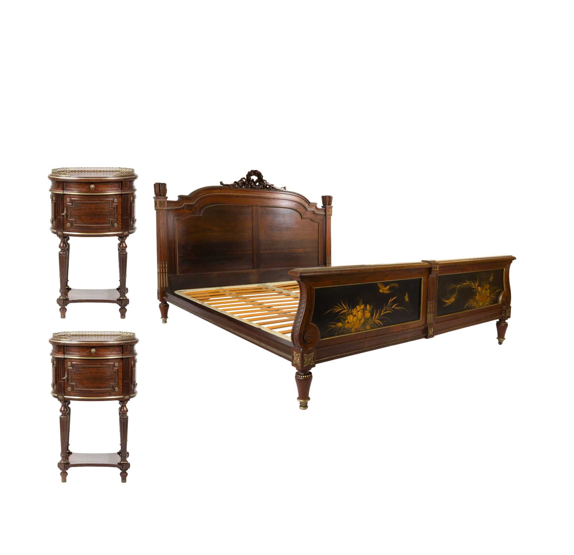 Conjunto cama e mesas pau santo Napoleão III | século XIX