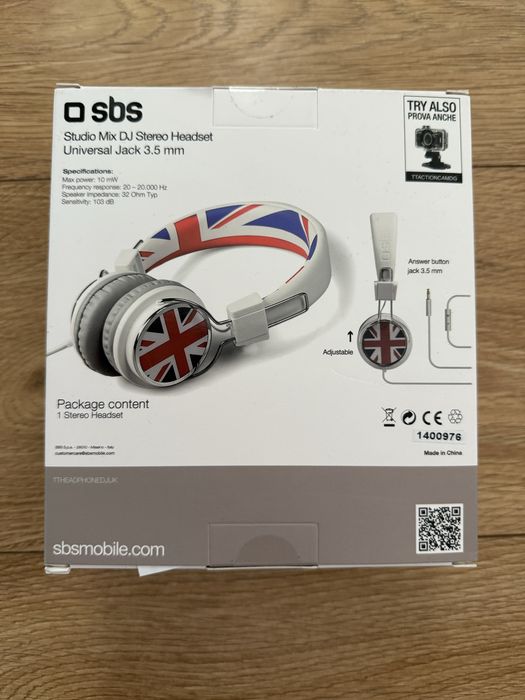 Nowe słuchawki nauszne SBS Studio Mix DJ, białe
