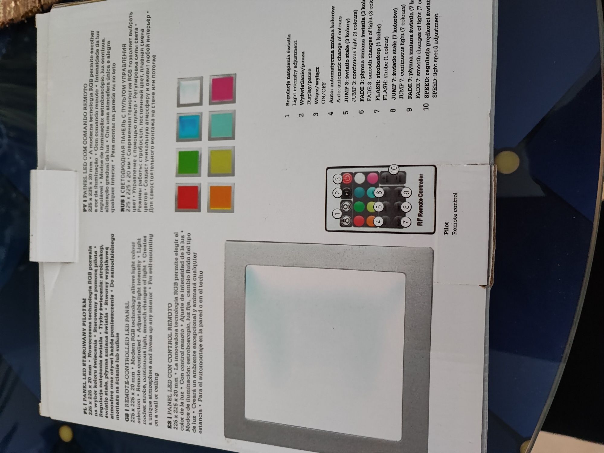 Panel LED sterowany pilotem