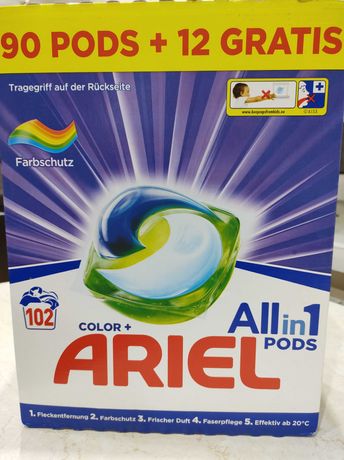 Ariel niemiecka chemia kapsułki do prania color 102 sztuki 3×34