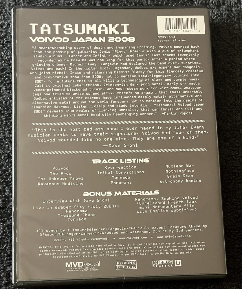 VOIVOD - Tatsumaki Voivod Japan 2008 DVD
