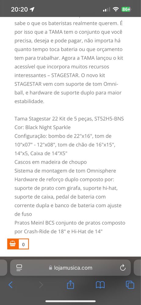 Bateria Tama Stagestar ST52H5-BNS