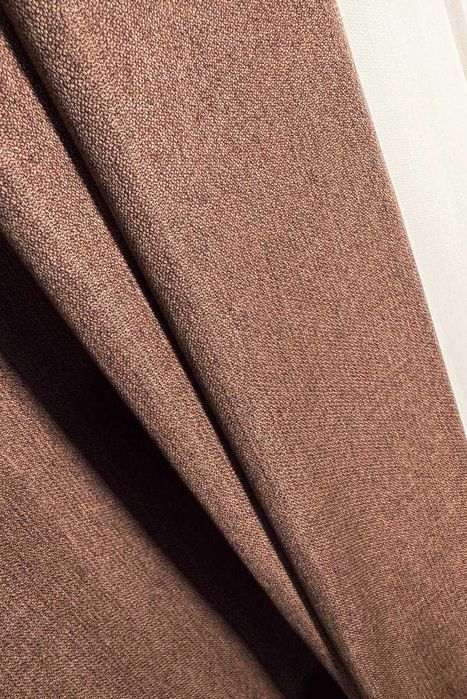 Комплект двосторонніх штор, льон шоколадний