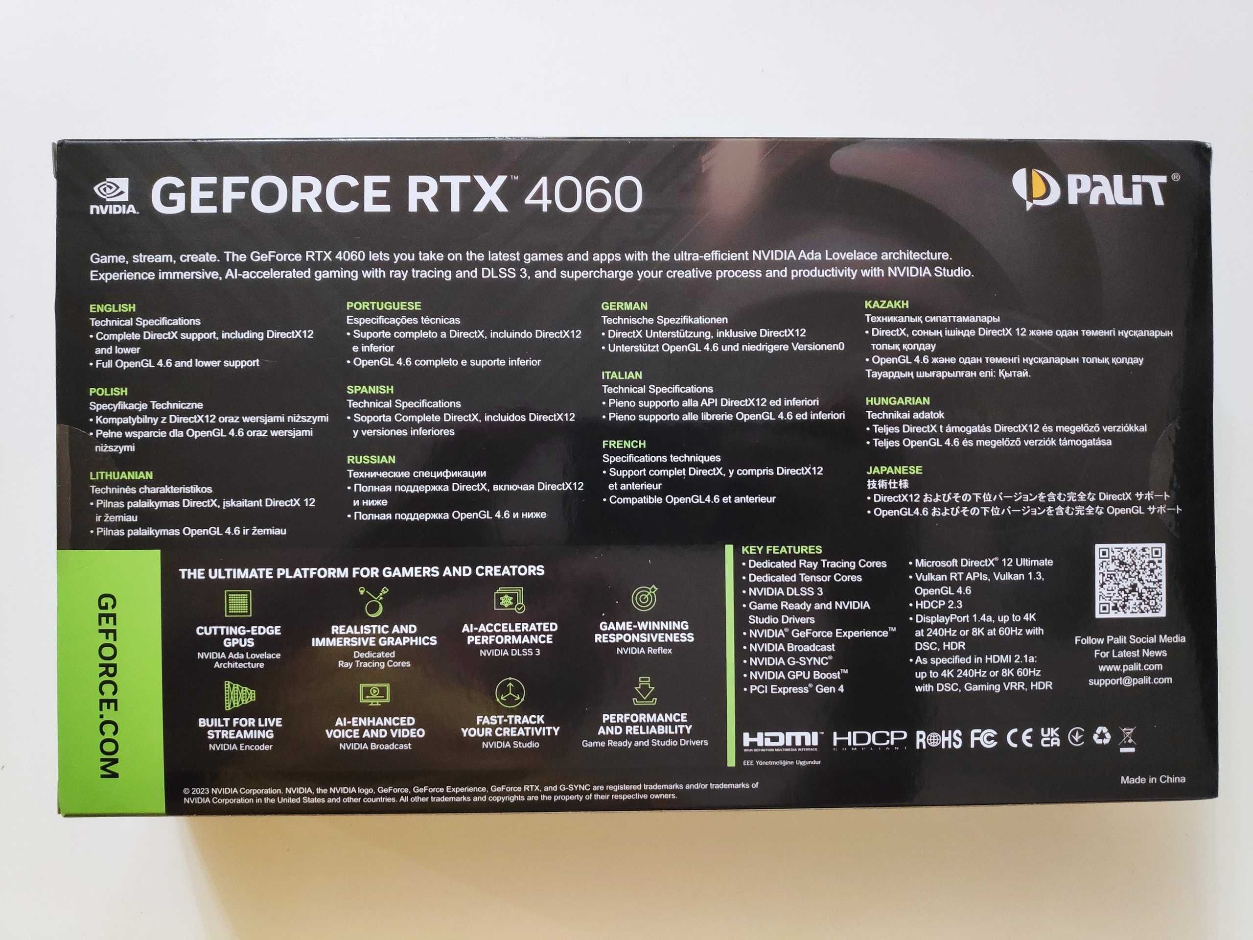 Видеокарта Palit GeForce RTX 4060 Dual Новая