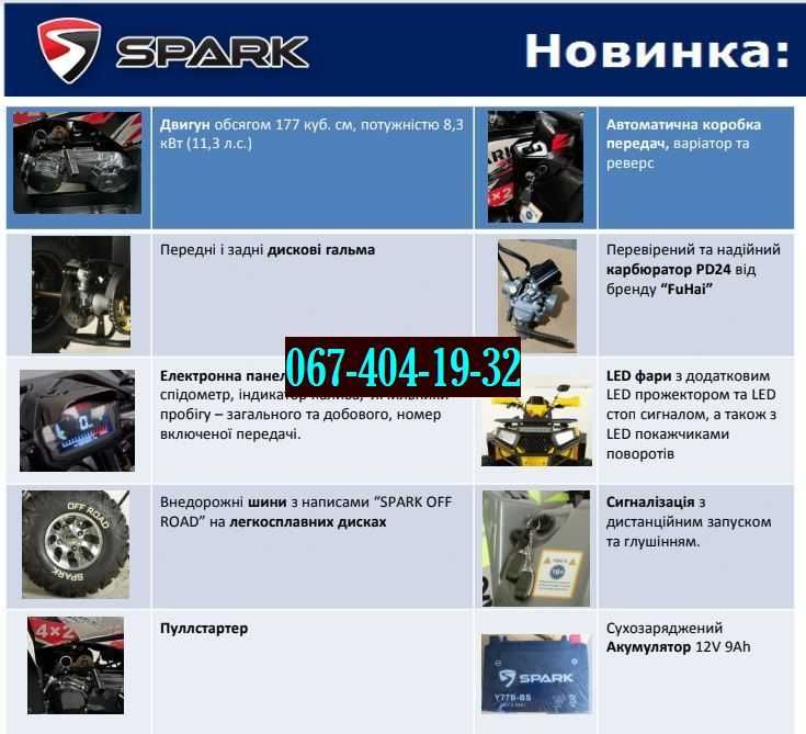 Квадроцикл SPARK SP200-3 - 200 кубів, КПП автомат+ДОСТАВКА безкоштовно