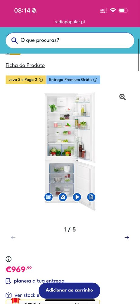 Frigorifico Combinado de Encastre AEG NOVO