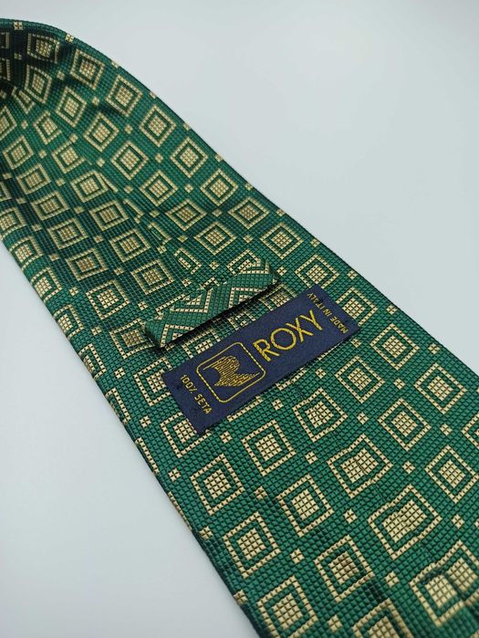 Roxy zielony jedwabny krawat maj121