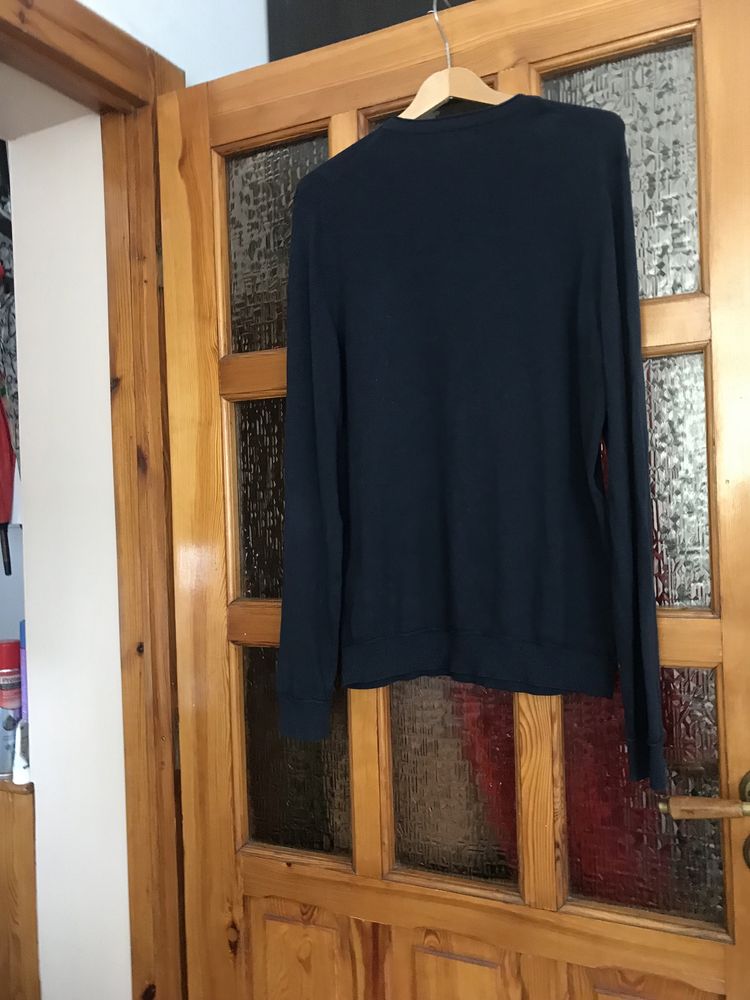 Sisley sweter granatiwy,  męski lekki r.XL