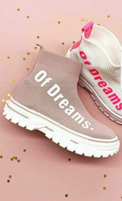 botki dziewczęce SKARPETA białe i pudrowy róż wyprzedaż r. 31 i 34