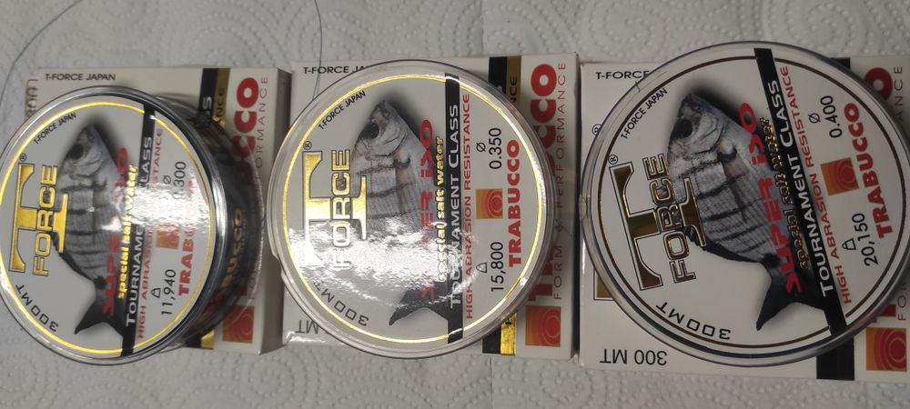 3 bobines de fio de pesca trabuco de 300mts