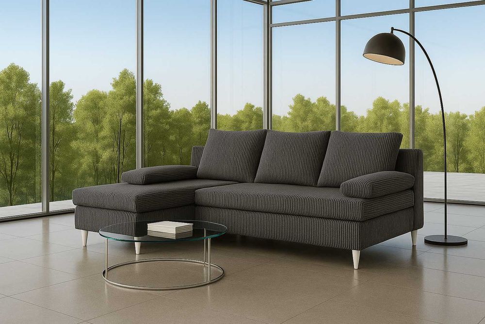 Narożnik Do Salonu BOSS Kanapa Sofa Rozkładana 2 Pojemniki Na Pościel