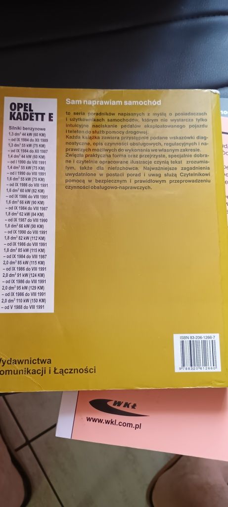 Do sprzedania książki  opel Astra J i Zafira, Kadett Fiat grande punto