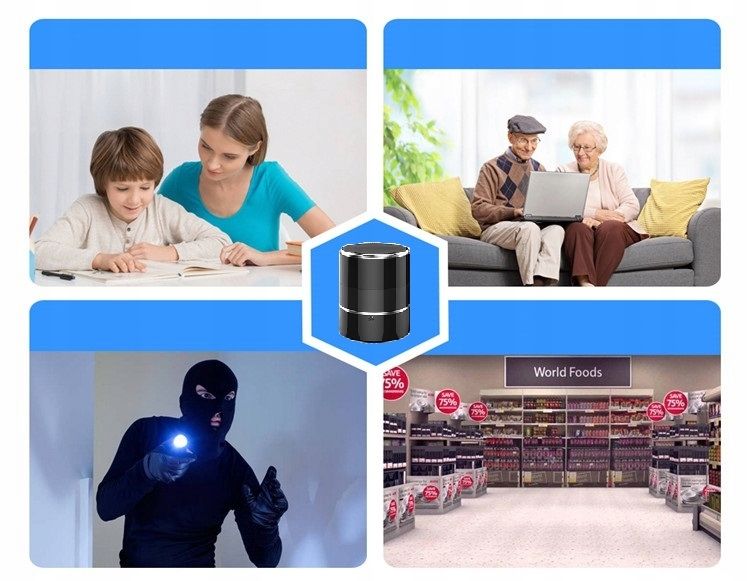 Głośnik Bluetooth Ukryta Kamera Wifi Na Baterie