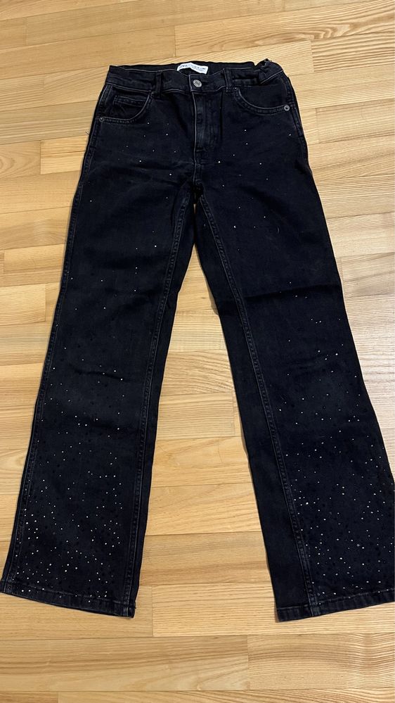 Czarne spodnie jeansy ZARA