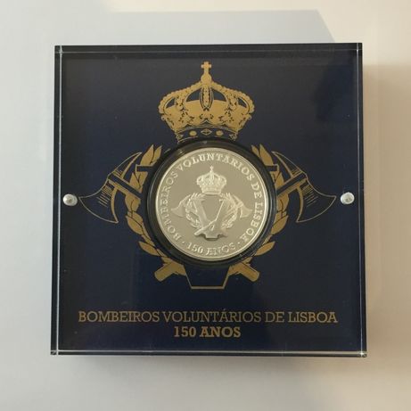 BOMBEIROS Voluntários Lisboa 150 anos - medalha prata- edição da INCM