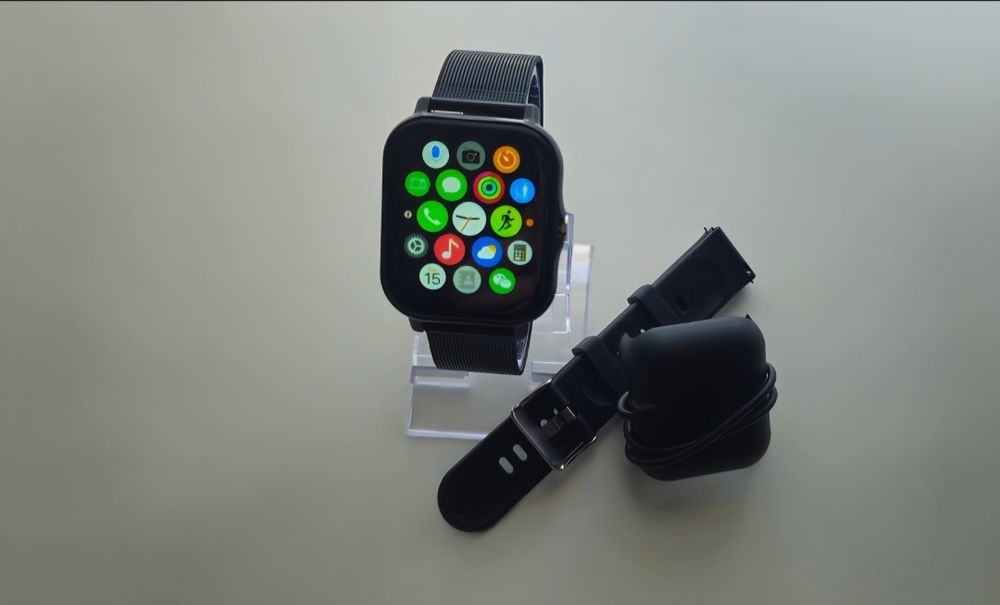 Smartwatch Czarny Zegarek Bransoletka i Pasek Silikonowy