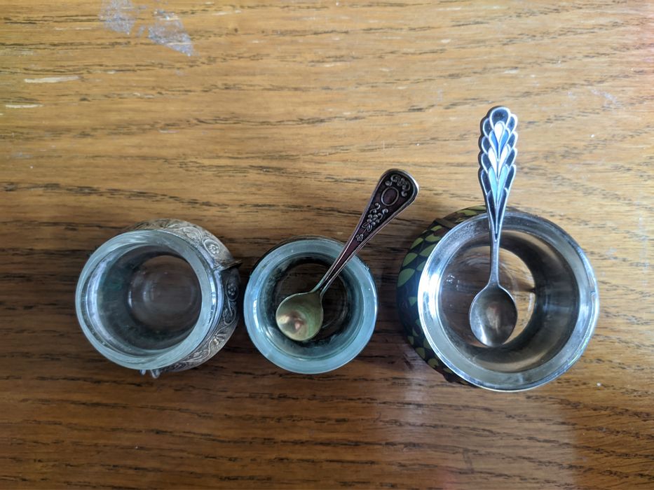 Солонка-горчичница мельхиор