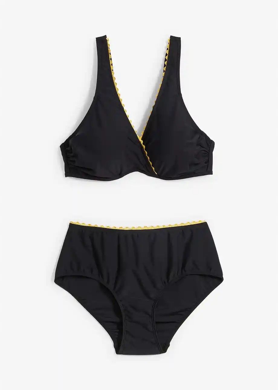 B.P.C bikini czarne ze złotą koronką usztywniane ^38(75D)