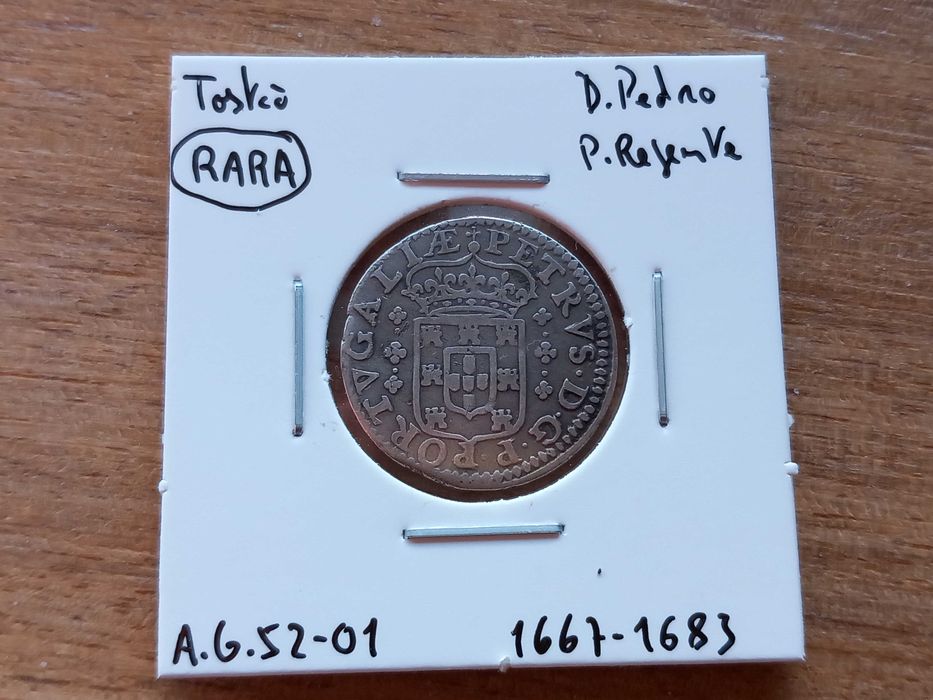 Moeda Tostão D. Pedro P. Regente (Rara)