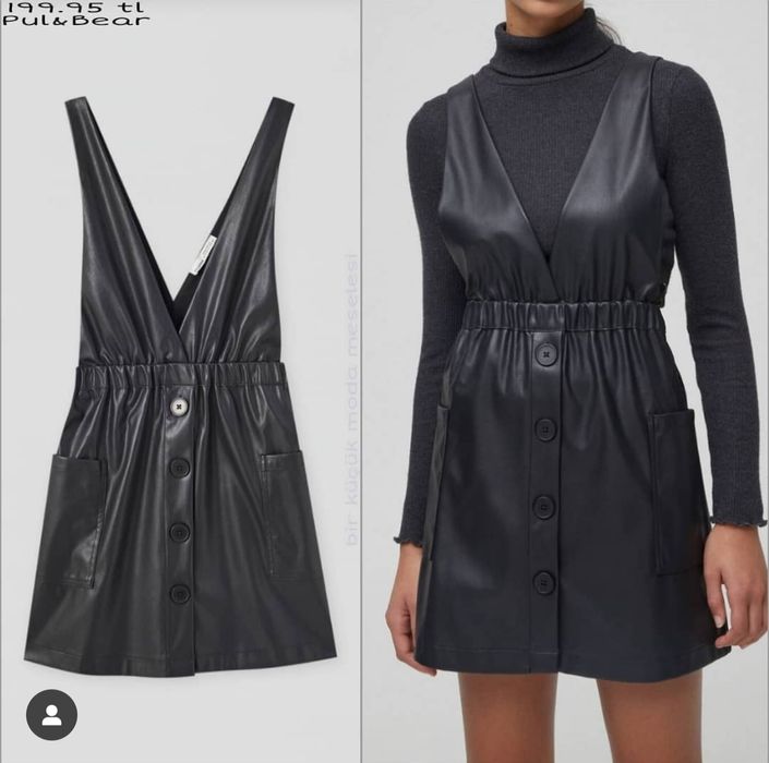 Pull and bear платье эко кожа кожзам кожа