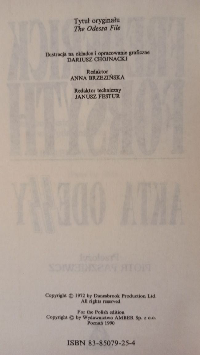 Akta Odessy - Frederick Forsyth