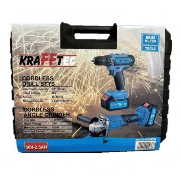 Набір акумуляторного інструменту ушм Болгарка шурупокрут KRAFFTEC