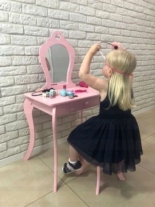 Детский туалетный столик для девочки цвет розовый. Подарок для девочки
